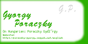 gyorgy poraczky business card